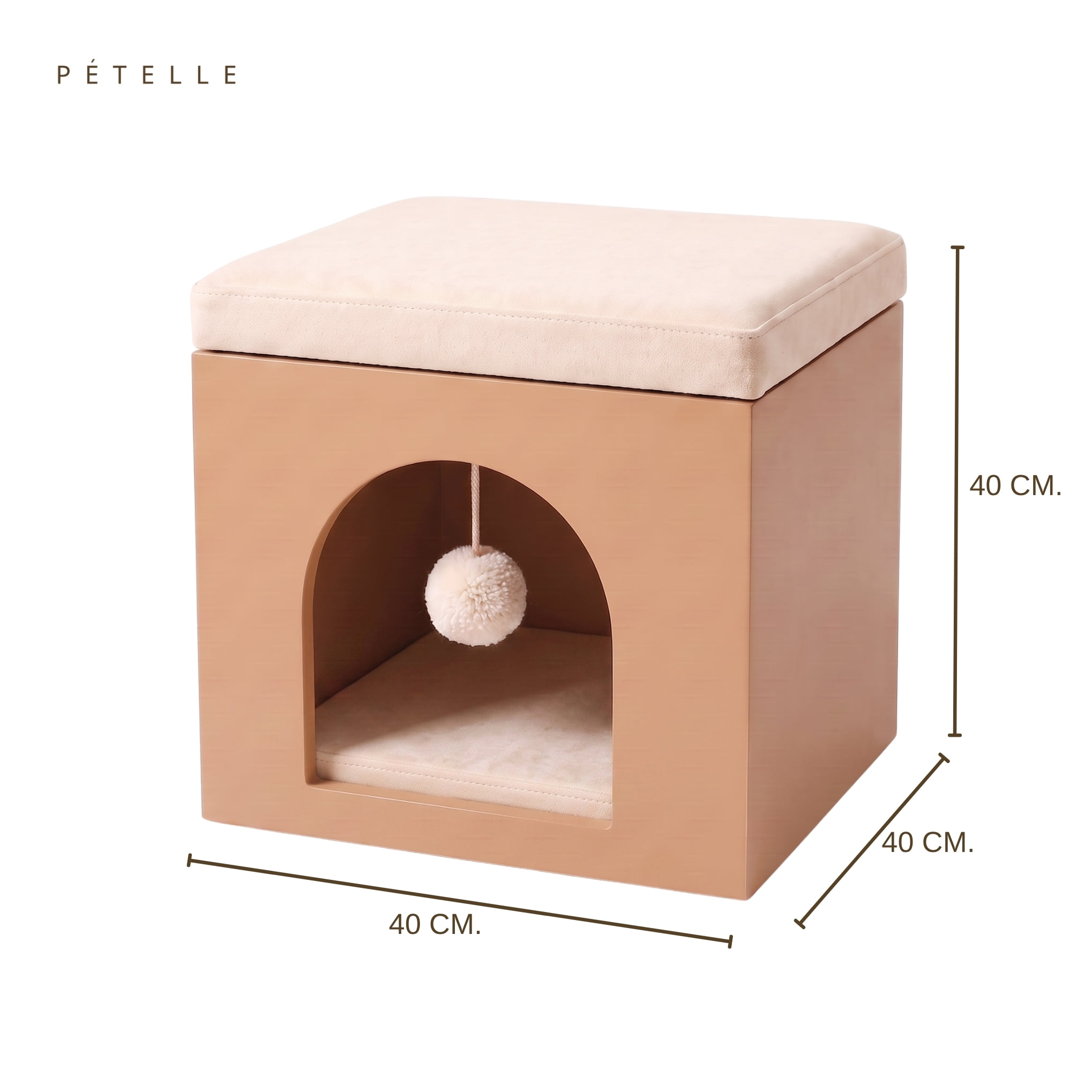 บ้านแมวมินิมอลพร้อมเบาะ PÉTELLE รุ่น NEST ARCH สี SALMON_0